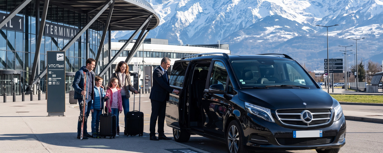 Chauffeur VTC mariage Grenoble avec couple élégant